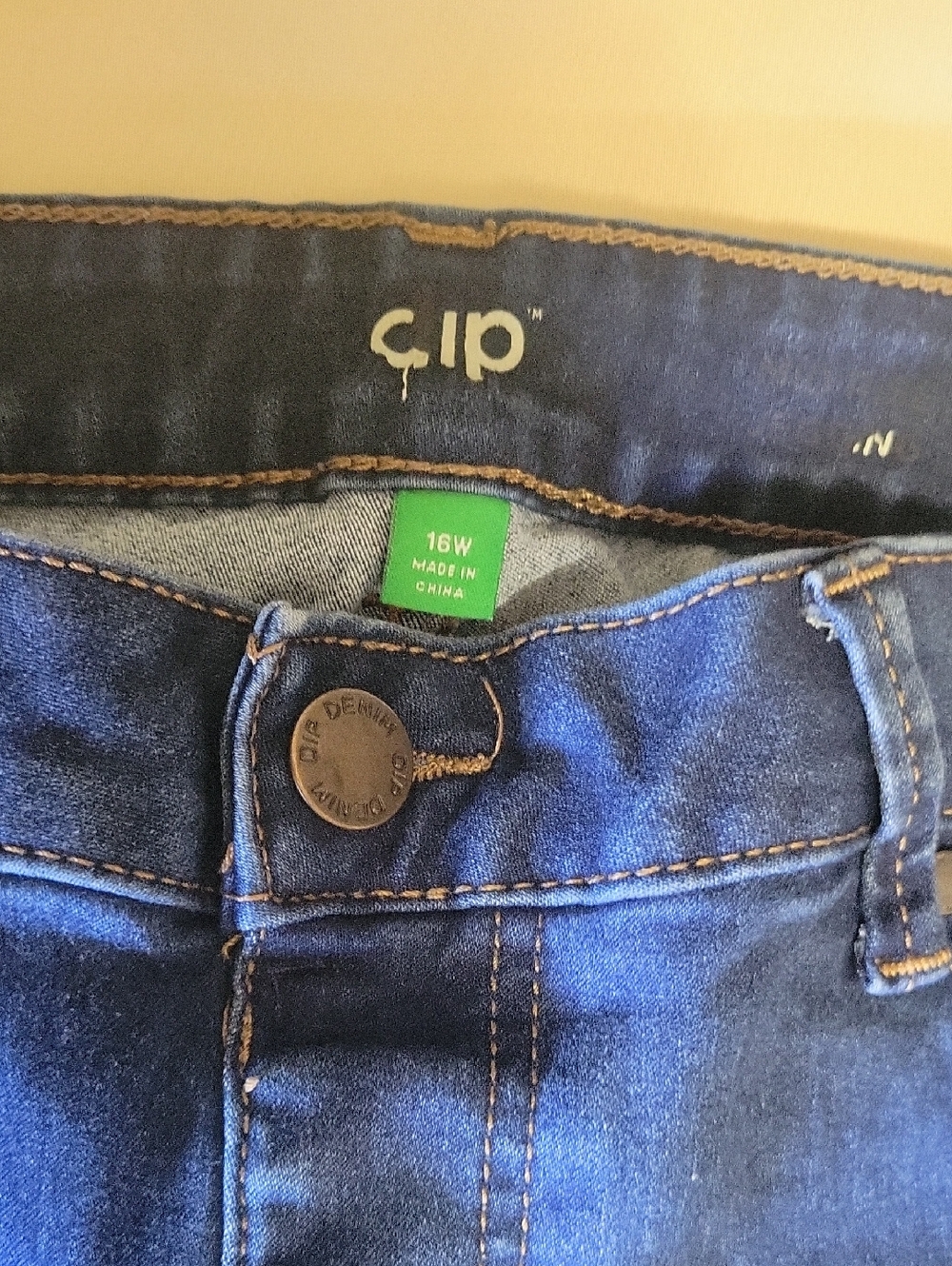 High-Rise Dark Blue Denim Jeans - 16W